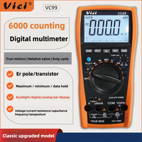 Vici VC99 6000 Counts Auto-Ranging Multimeter AC/DC Tester for Home/Electricians, Data Hold/Temperature/NCV, CE Certified
