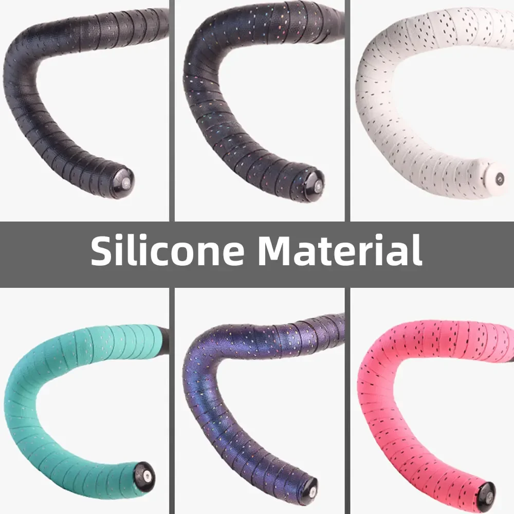 Ruban adhésif en silicone pour guidon de vélo de route, bandes souples, anti-vibration, rond, durable, perforé, respirant
