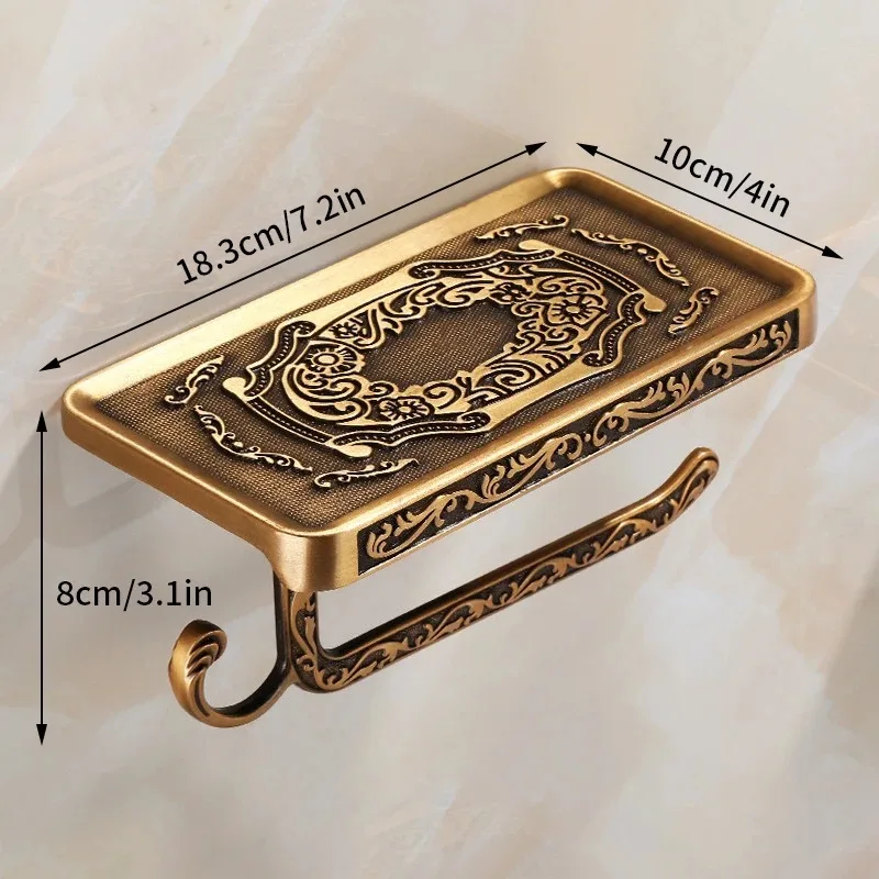 Toilet Paper Holder Wall Mounted Vintage Classic Bathroom Antique Brass Roll Tissue Box Bathroom Accessories - view 5