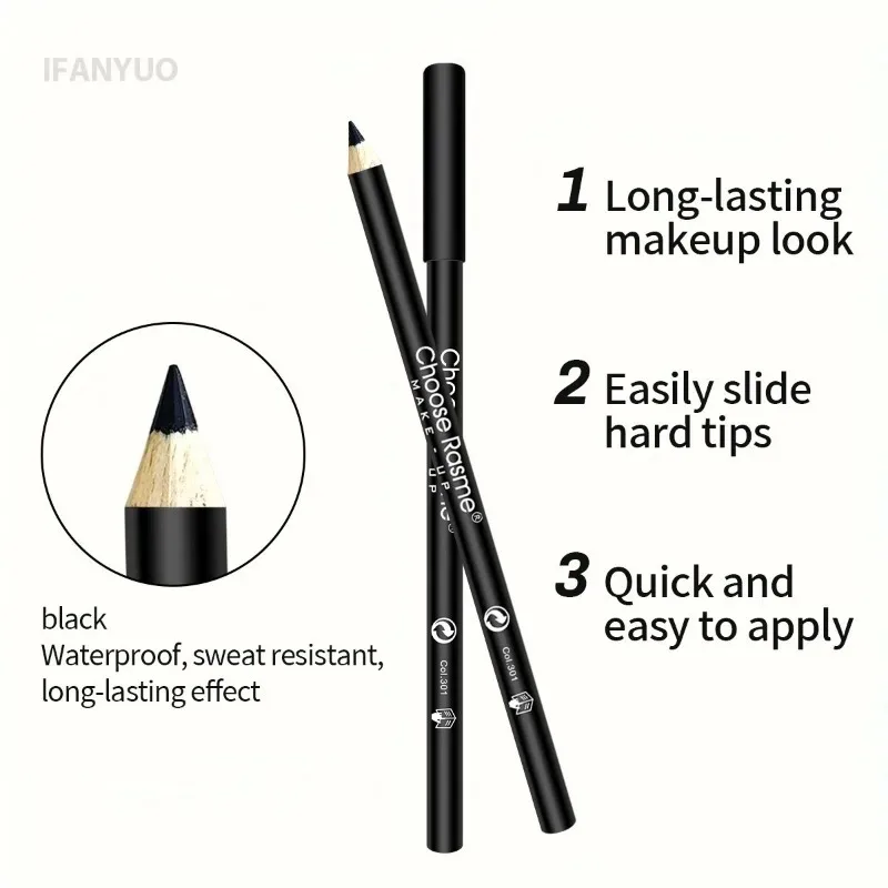 Matita Eyeliner Impermeabile 1-20 Pezzi, Lunga Durata, Altamente Pigmentata, Nera, in Legno, per Occhi e Sopracciglia, Ricaricabile, Trucco Occhi Liscio
