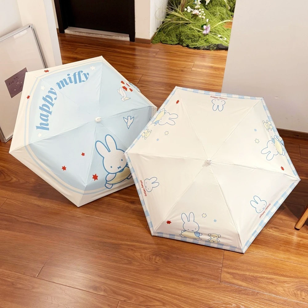 Paraguas Manual Kawaii Miffy, Paraguas Plegable, Protección Solar, Protección UV, Regalo para Niña
