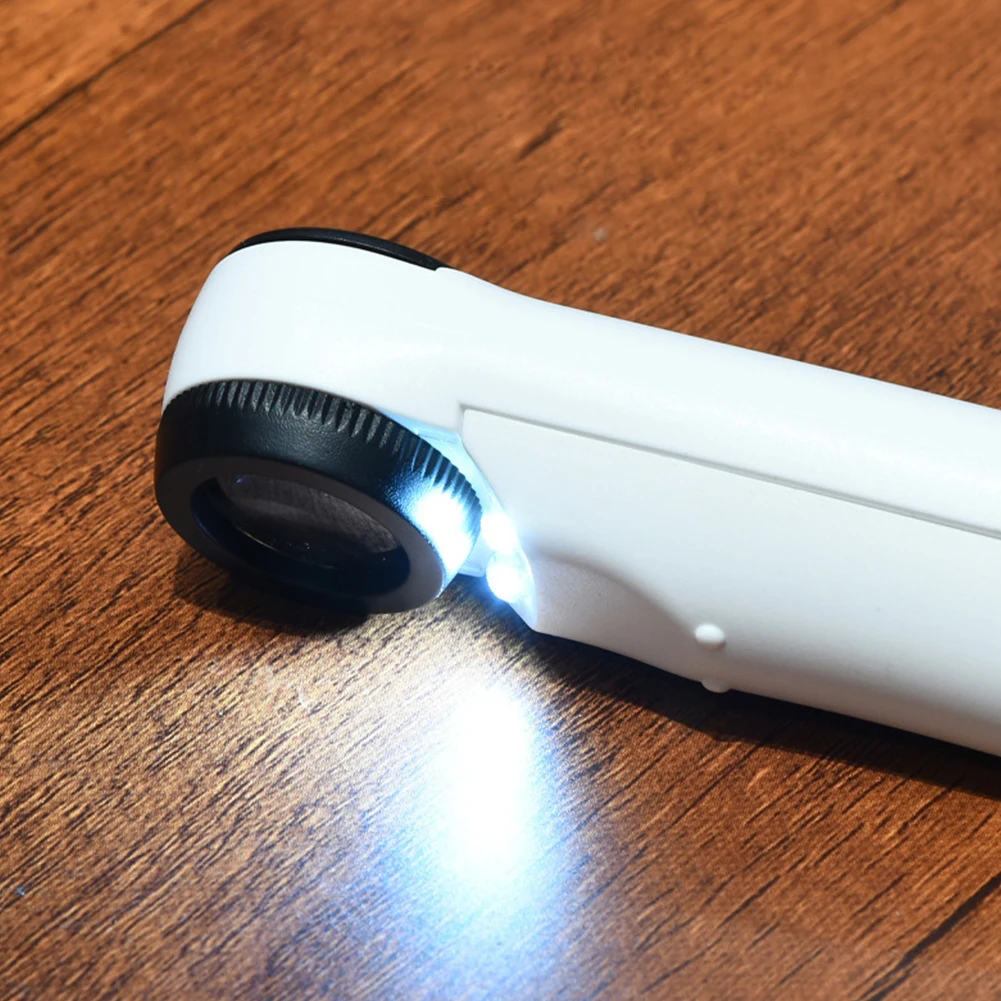 40배율 휴대용 확대경, 2개의 LED 조명이 있는 보석 감정용 루페, 보석 감정용 확대경