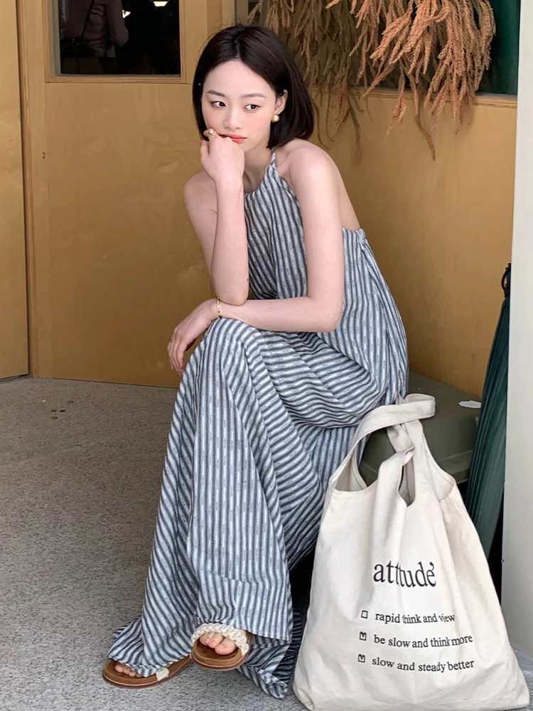 Verão novo feminino ne pendurado dr praia férias solto magro ba exposição longo turista dr redondo ne svel vestido