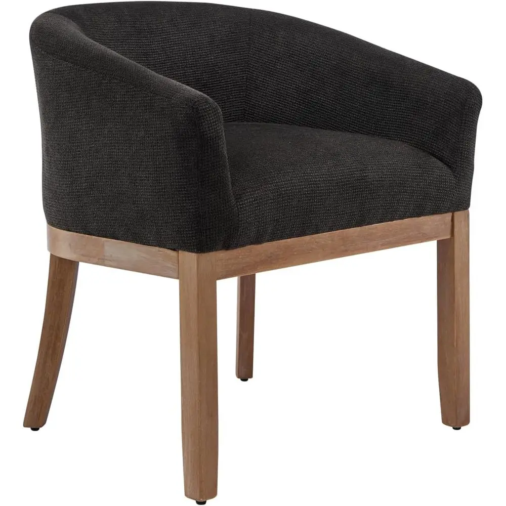 

Century ern Dining Chairs with Arms, Upholstered Linen abric Dining Room Chairs with Solid Wood Legs, Comy Barrel Accent Chairs