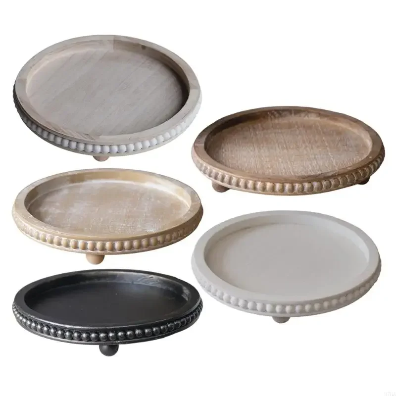 Round Catchall Tray with Structure for Dresser Display, Tabletop Storage and Small Item Holding Space Home 87HA