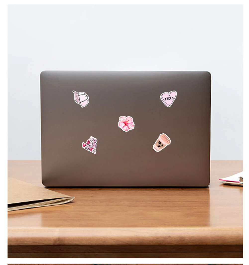 10/30/50PCS สีชมพูน่ารักสไตล์ VSCO สติกเกอร์ Ins Decals ตกแต่ง DIY กระเป๋าเดินทางแล็ปท็อปสเก็ตบอร์ดกีตาร์ Cool PVC สติกเกอร์ของเล่นของขวัญ