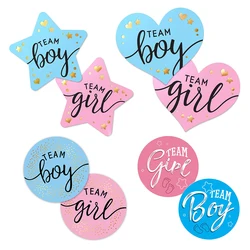 24/72pcs Team Boy Team Girl Stickers Boy or Girl Sticker for Gender Reveal Party Decoration Baby Shower Supplies Gift Box Label