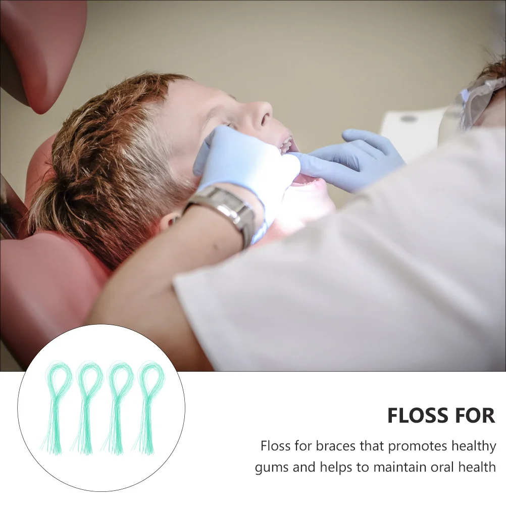 

140pcs For Braces Light Green Orthodontic Dental Tools Teeth Cleaning Supplies Bridges Floss Threaders Dental Floss Threaders