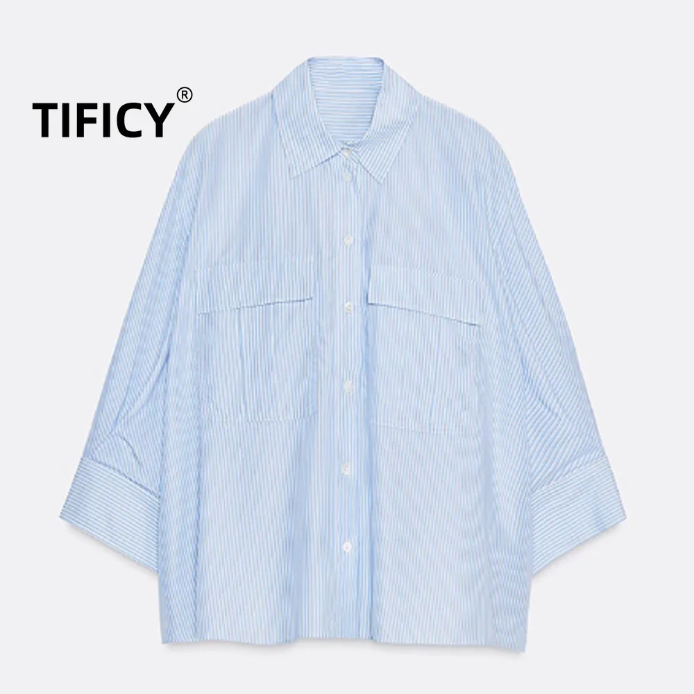 

Autumn Shirts Tops New Spring Women's Casual Versatile Comfortable Striped Collar Long Sleeved Streetwear Shirt