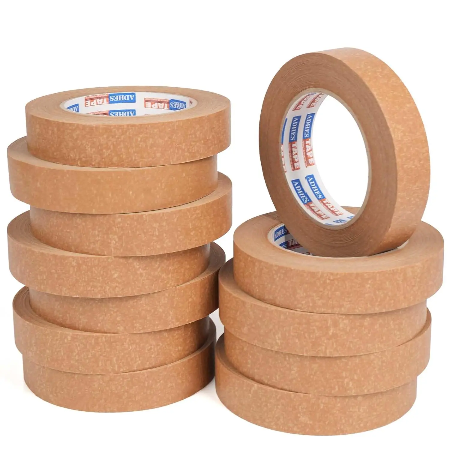 

Клейкая лента из крафт-бумаги ADHES, 12 рулонов, коричневая, полностью перерабатываемая, 0,94 дюйма x 55 ярдов, для упаковки