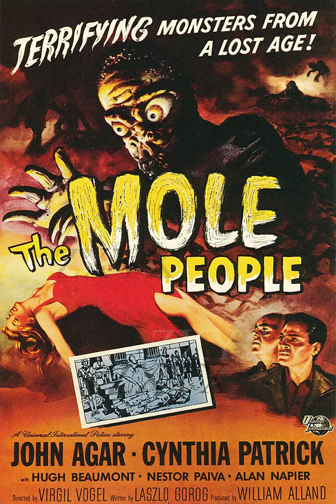 Vintage Science Fiction Horror Movie Poster The Mole People