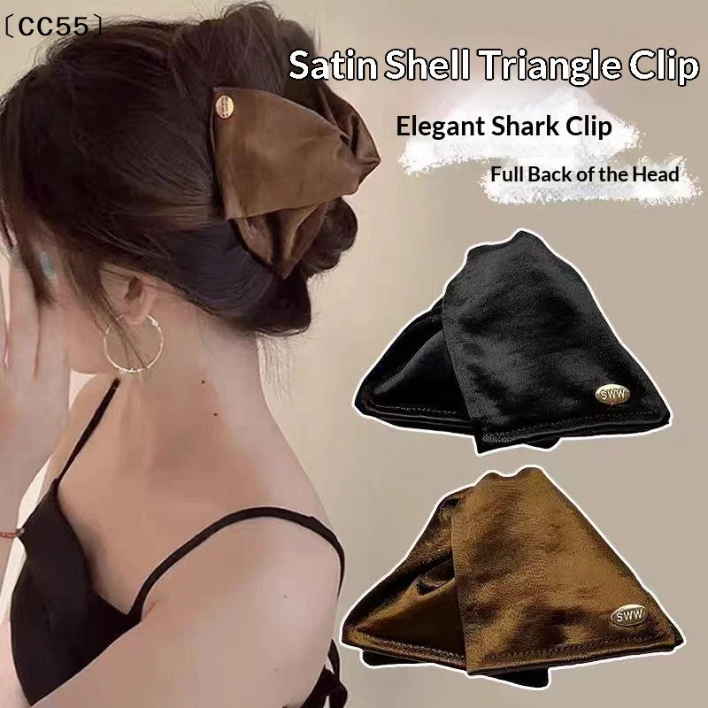 Dreieckige Haarklammer aus Stoff, Satin-Haarklammer für Frauen, halb hochgesteckt, elegante Haarklammer, Haarschmuck für Mädchen, Geschenk〔CC55〕