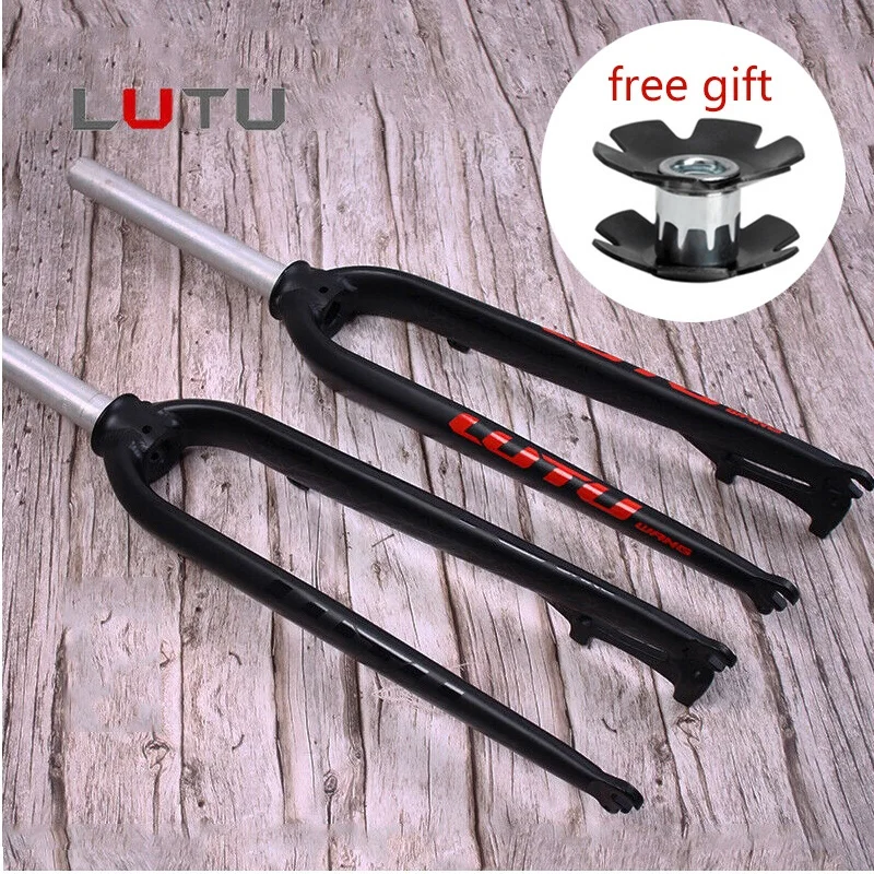 Horquilla delantera de bicicleta aleación de aluminio 26er 27,5er 29er horquilla rígida recta 9*100mm horquilla ultraligera para bicicleta MTB
