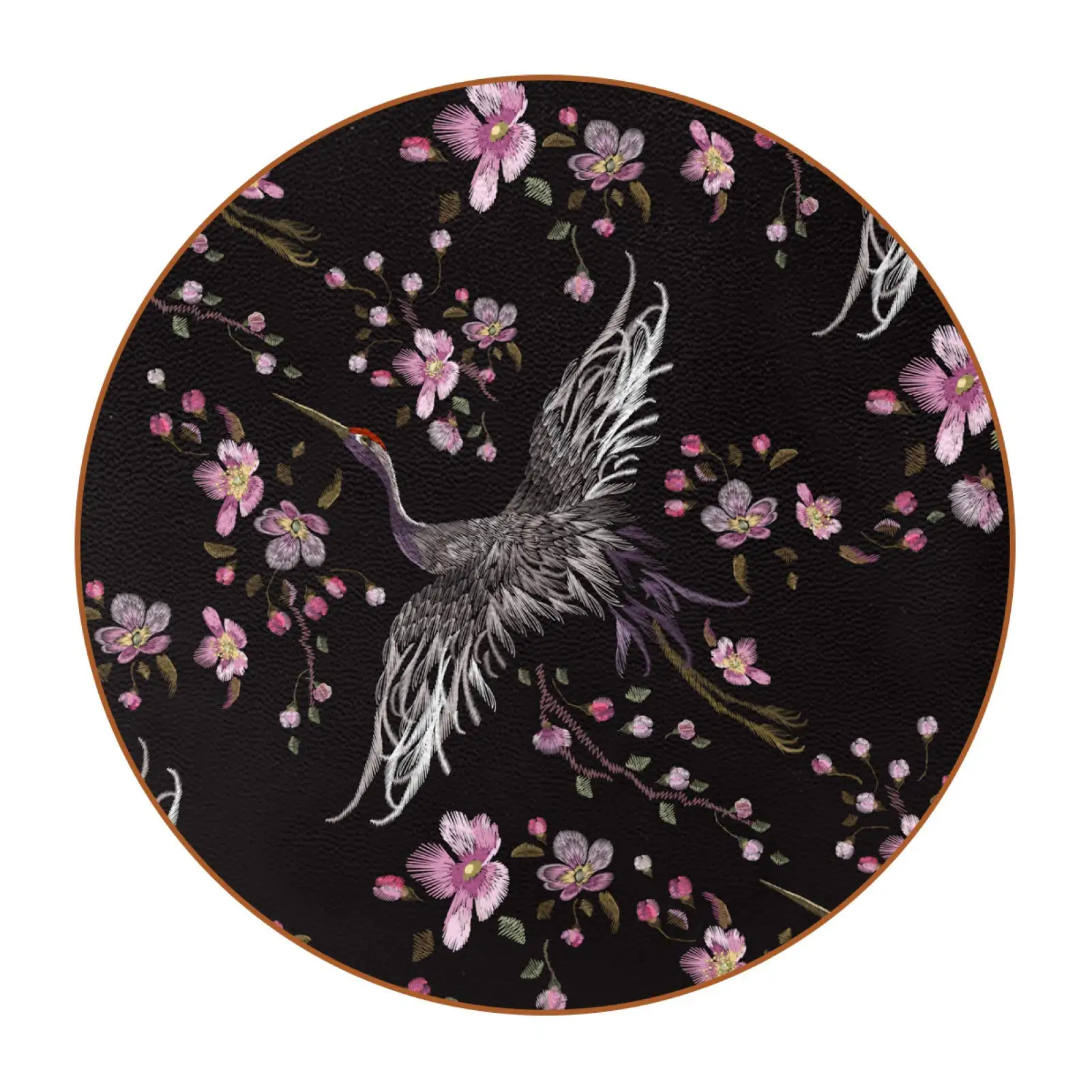 قواعد أكواب سيراميك الفاوانيا ذات الرافعة الحمراء للمشروبات، مستديرة ماصة مع قاعدة من الفلين لأنواع قواعد الأكواب لشريط المنزل #4