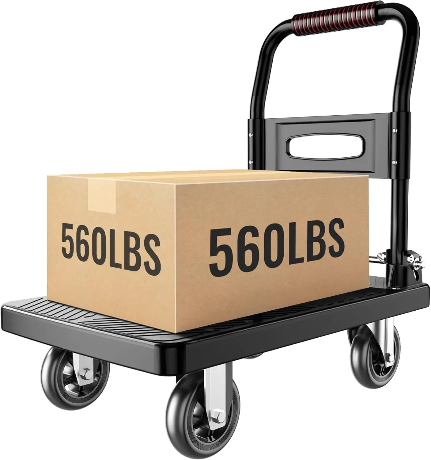 

Foldable Platform Cart, 560 lbs Capacity, 360° Swivel Silent Wheels, Easy Storage