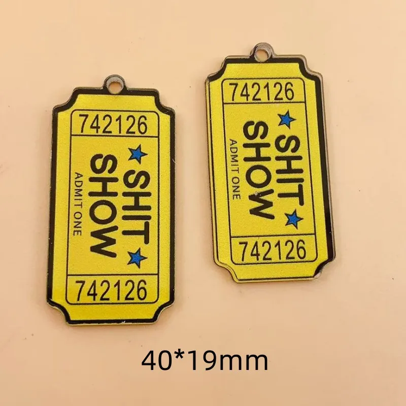 10pcs Funny Acrylic Alphanumeric Charms for DIY Jewellery Making