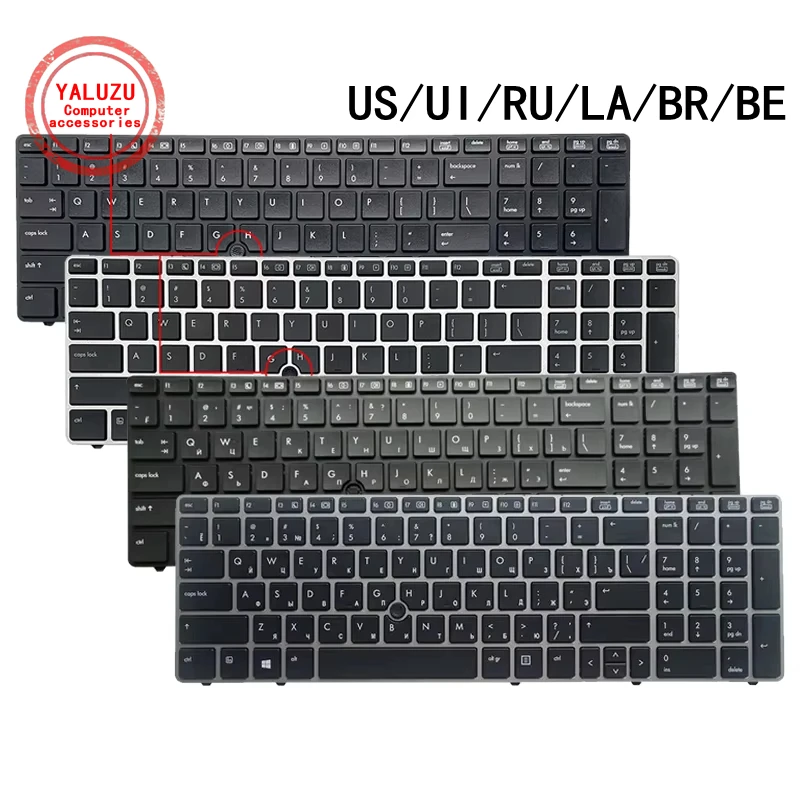 US/UI/RU/LA/BR/BE English NEW Laptop Keyboard For HP EliteBook 6560B 6565B 8560P 8570P 8560B