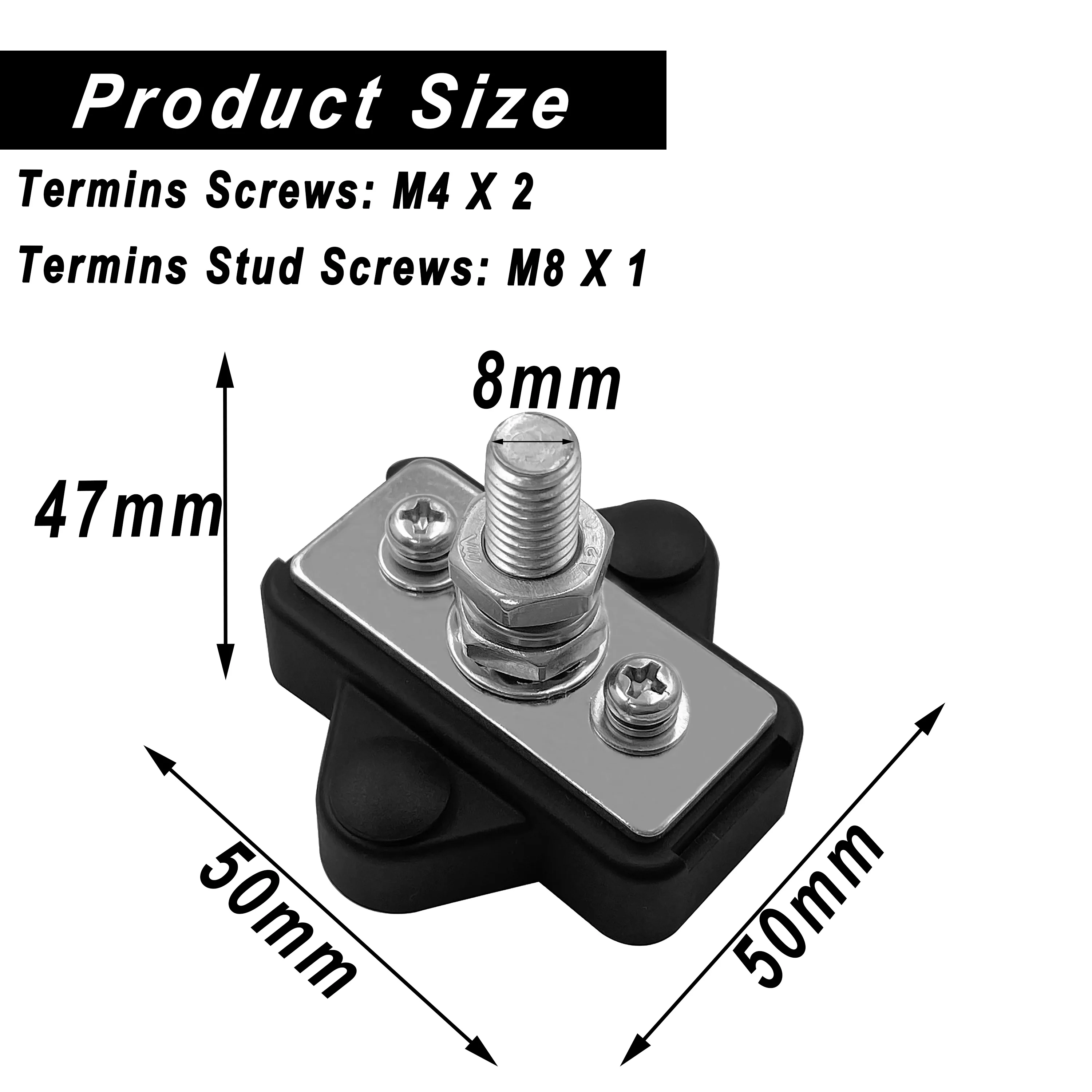 M8/M6 Busbar Bus Bar Battery Power Distribution Terminal Block 5/16\
