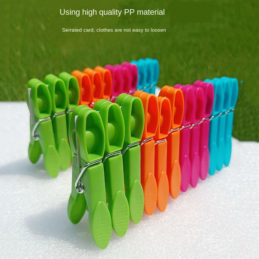 12/24/48Pcs Clothes Pegs Socks Pins Underwear Clips Plastic Laundry Food Clip Hanging Household Clothespins Drying Rack Holder