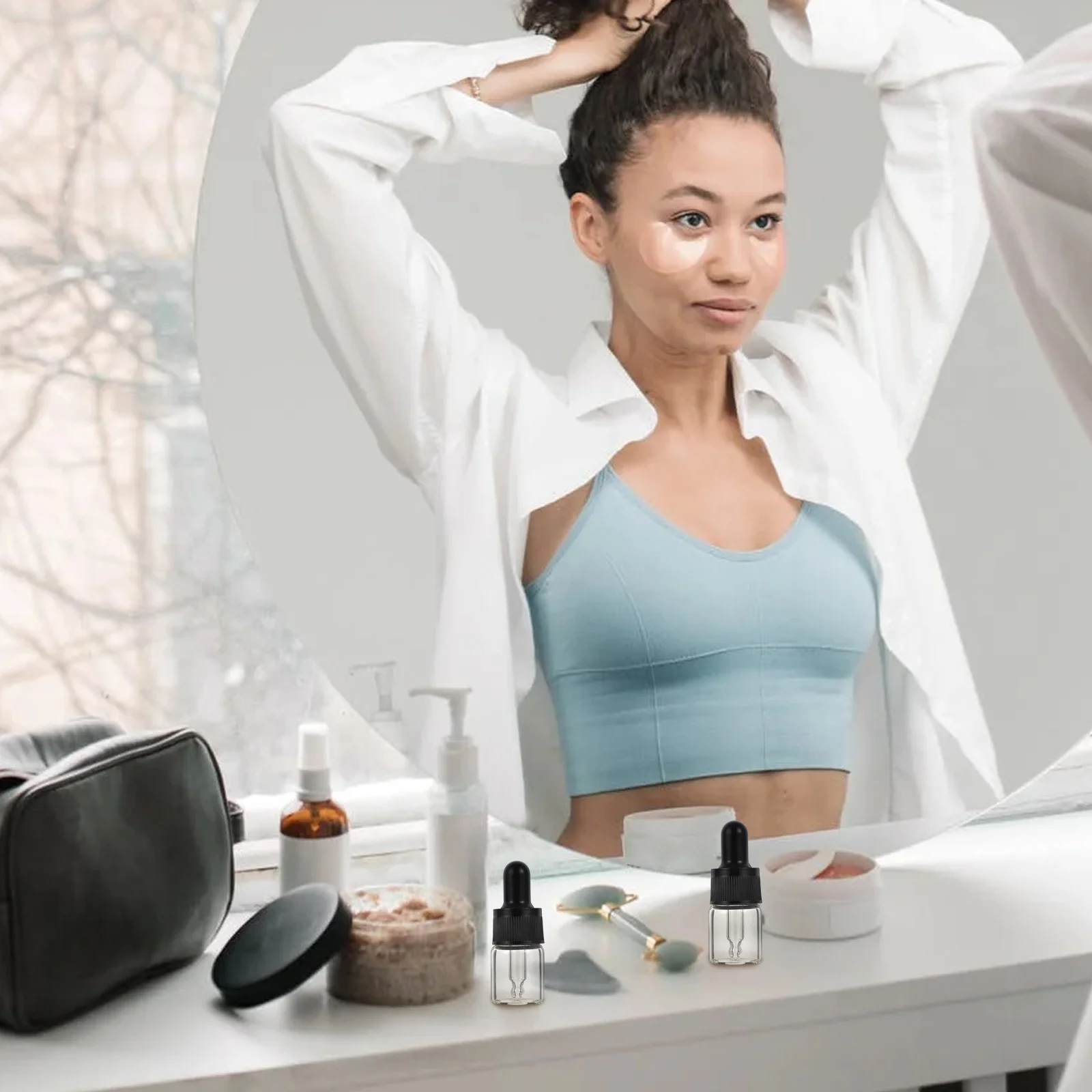 

10Pcs Essential Oil Dropper Bottles Glass Liquid Dispensers for Travel Aromatherapy Perfume Sample Vials Storage