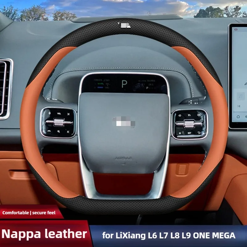 

Nappa Leather Car Steering Wheel Covers for LiXiang Leading Ideal L6 L7 L8 L9 ONE MEGA Car Accessories Auto Steering Wheel Cover