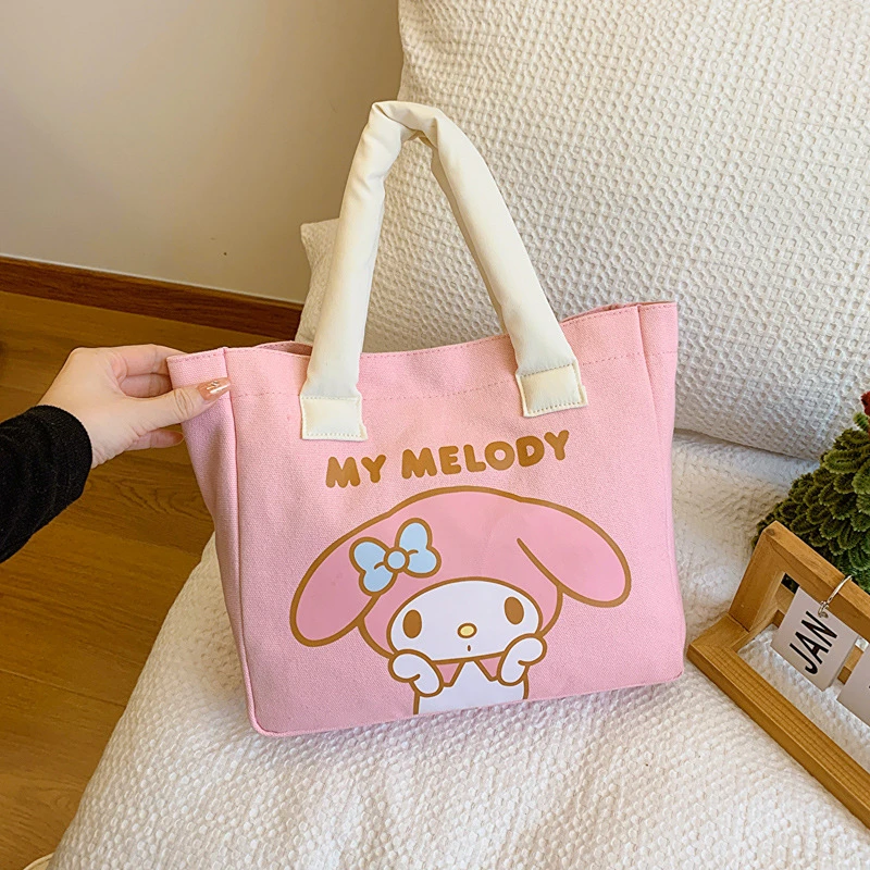 Sanrio My Melody Kuromi Hangyodon Pochacco Kawaii Tote Bags Cute Cartoon Large Capacity Makeup Hangbags Bags Birthday Gifts Girl