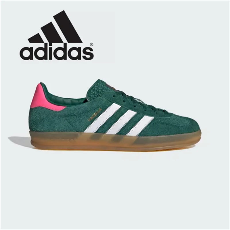 Adidas Clover GAZELLE INDOOR Suede upper Retro Board Shoes Men\'s and Women\'s Moral Training Shoes Textile lining Sneakers