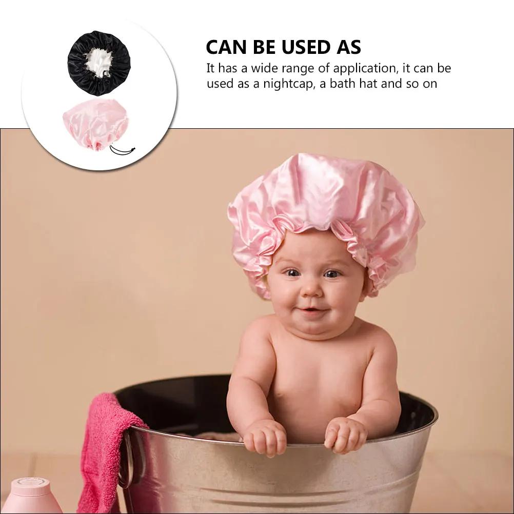 

2Pcs Kids Elastic Adjustable Breathable Sleep Caps for Children Hair Care Sleeping Hat Elastic Sleeping Hat