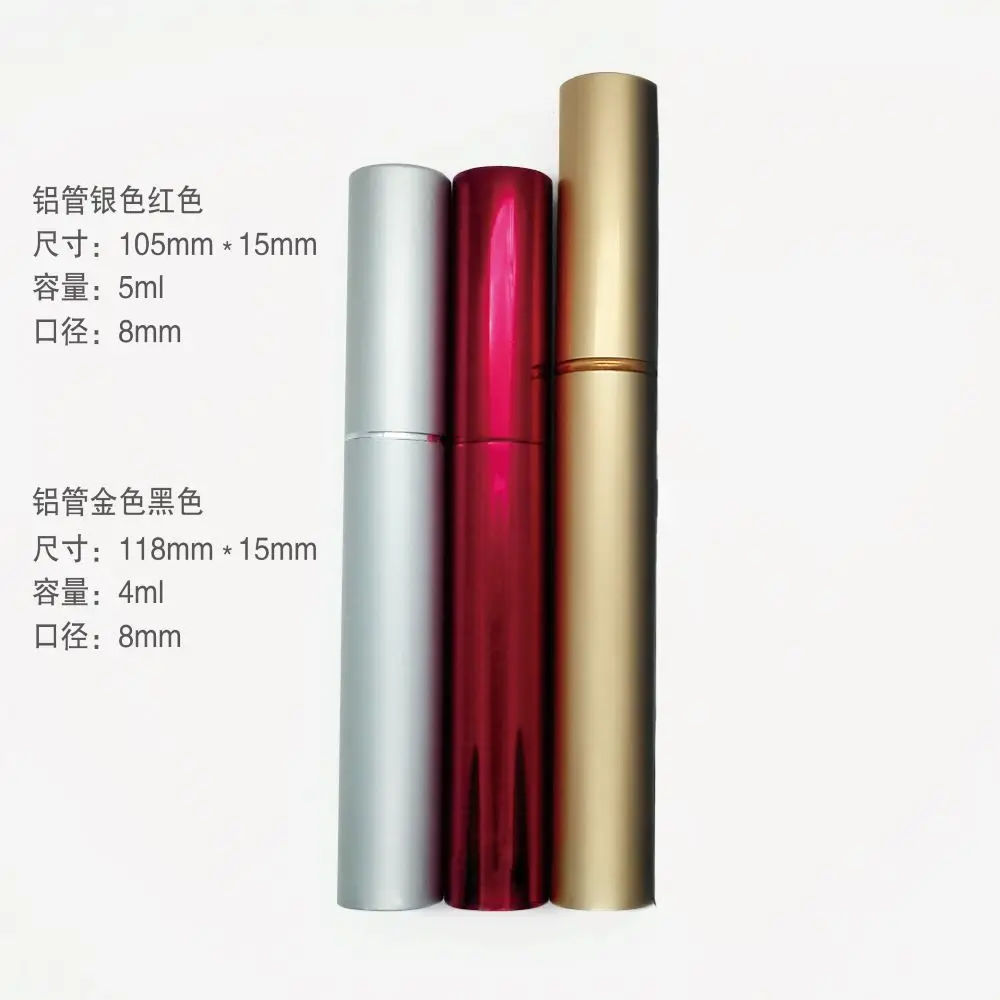 5ml Aluminum Eyeliner Tubes 4ml Empty Mascara Bottle Gold Black,Travel Cosmetics Packing Container