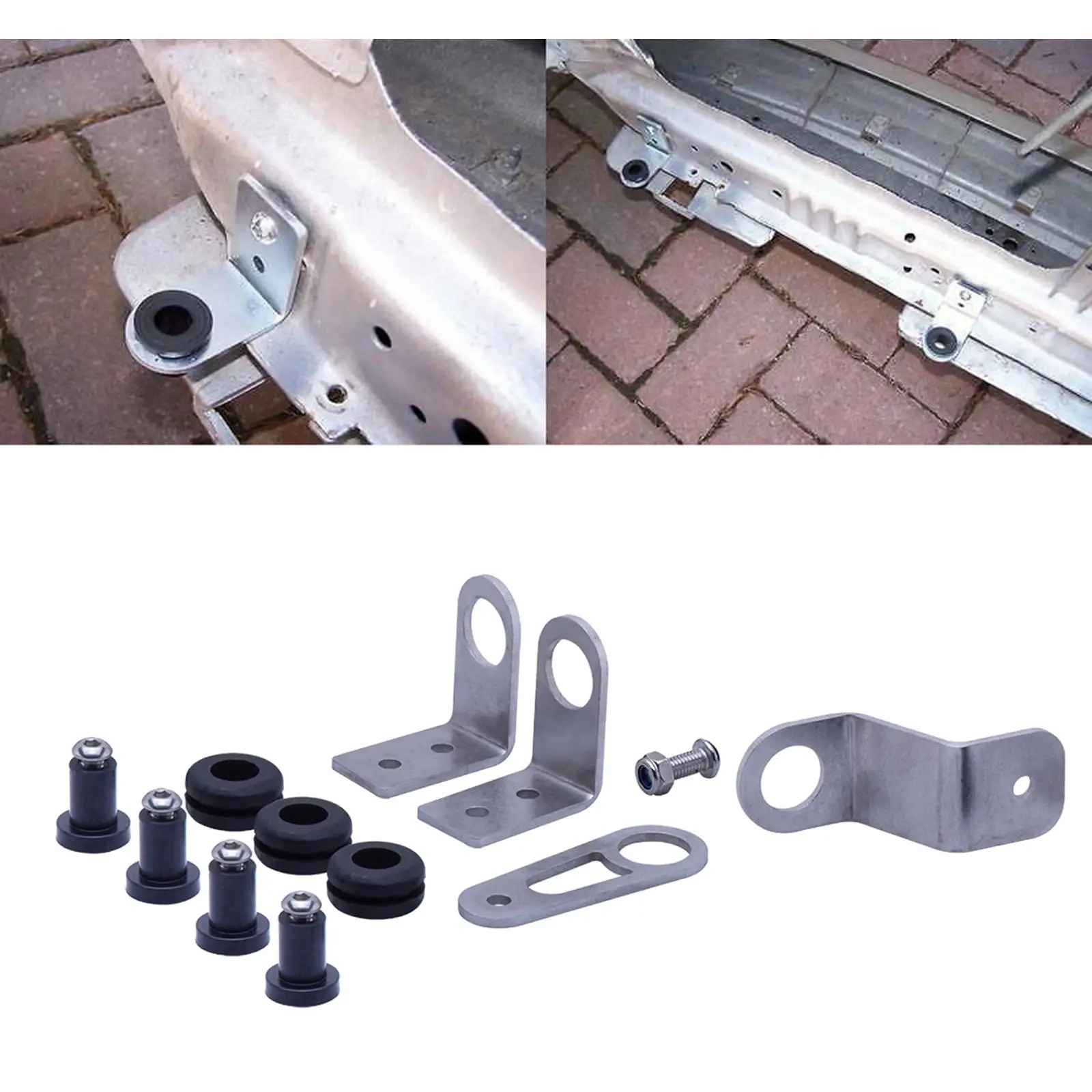 On Steel Radiator Bracket Kit for K Swap K Series ALL K20-K24 Engine Silver