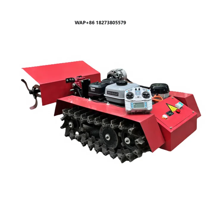Unmanned remote-controlled rotary tiller is a labor-saving tool for orchard farming