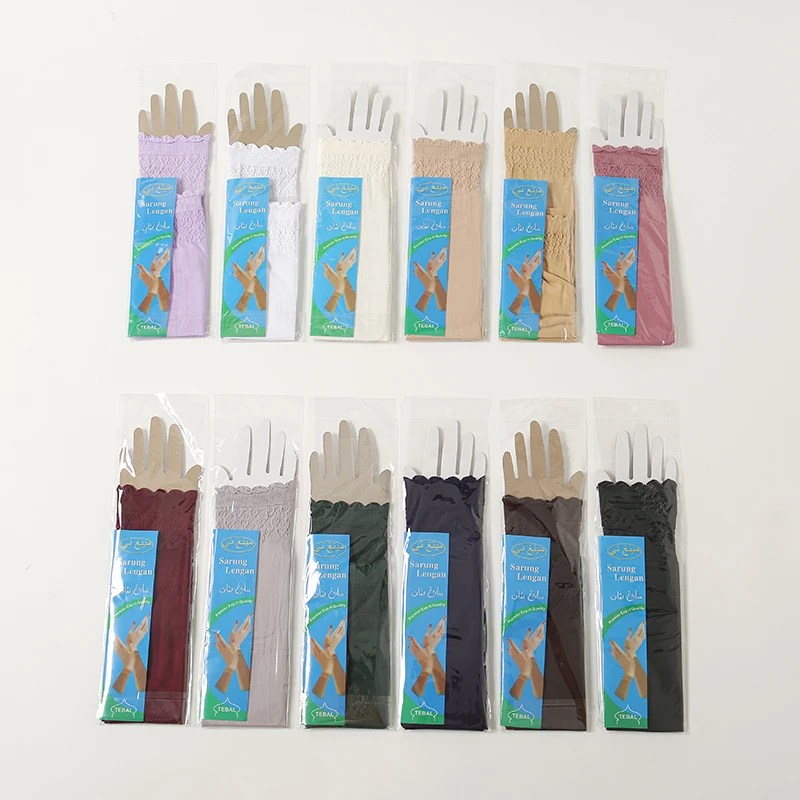 

Elastic Fabric Thin Sun Protection Sleeves Solid Color Anti-UV Stretch Fabric Armbands Sun Protection Lace Ice Sleeves Summer