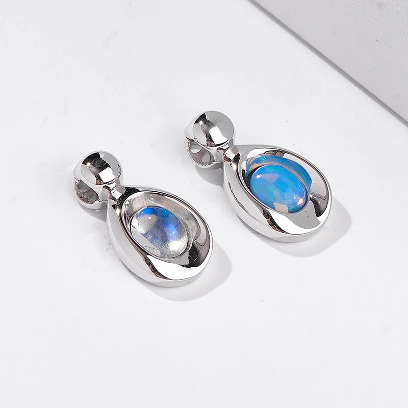 BOCAI New S925 Pure Silver Jewelry Is Simple and Fashionable With Moonstone Pendant Inlaid Selected Gift For Women