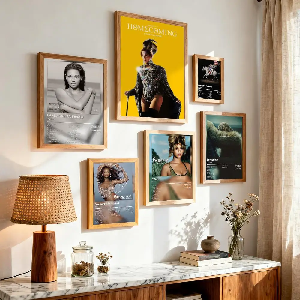 Pop Icon Beyoncé B-Beyonce Poster Modern Minimalist Wall Art for Bedroom Living Room Contemporary Home Decor Gift