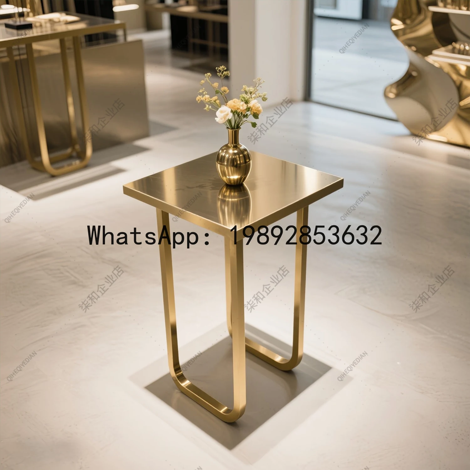 XL Clothing Store Display Stand Small Shoe Store Island Table Stainless Steel Display Table Commercial Use