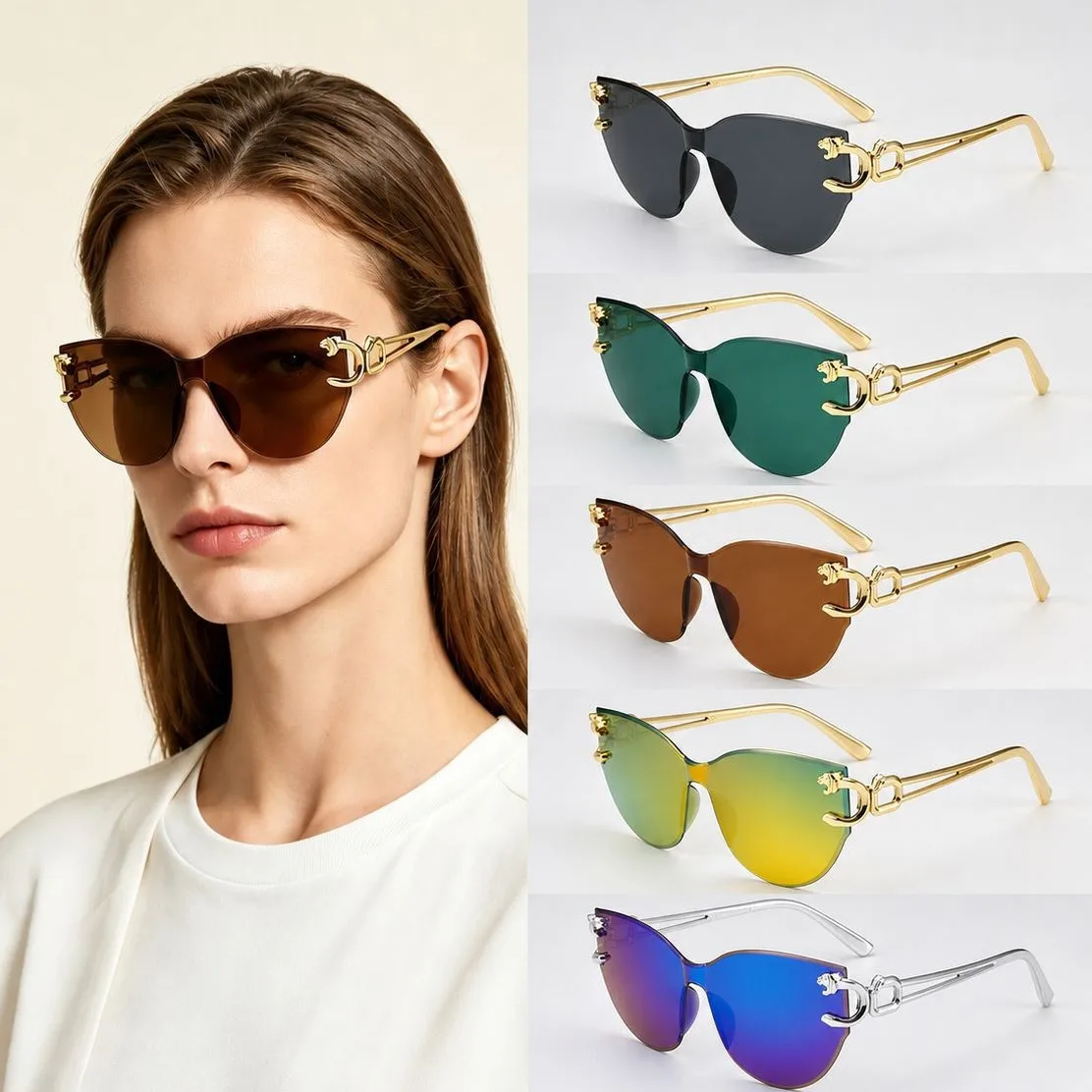 2026 new plating faucet sun toad glasses UV UV400 metal sunglasses SUNGLASSES