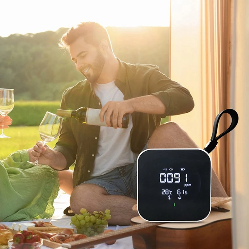 3 In 1 Carbon Monoxide Tester Indoor Air Quality Meter Detects CO Temperature Humidity For Kitchen Camping Dining Room