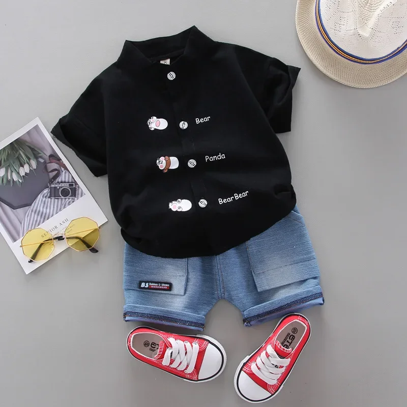 Summer Kids Clothes Suit Children Boys Fashion Shirt Shorts 2Pcs/Set Toddler Casual Clothing Infant Kids Tracksuits Suit Sets