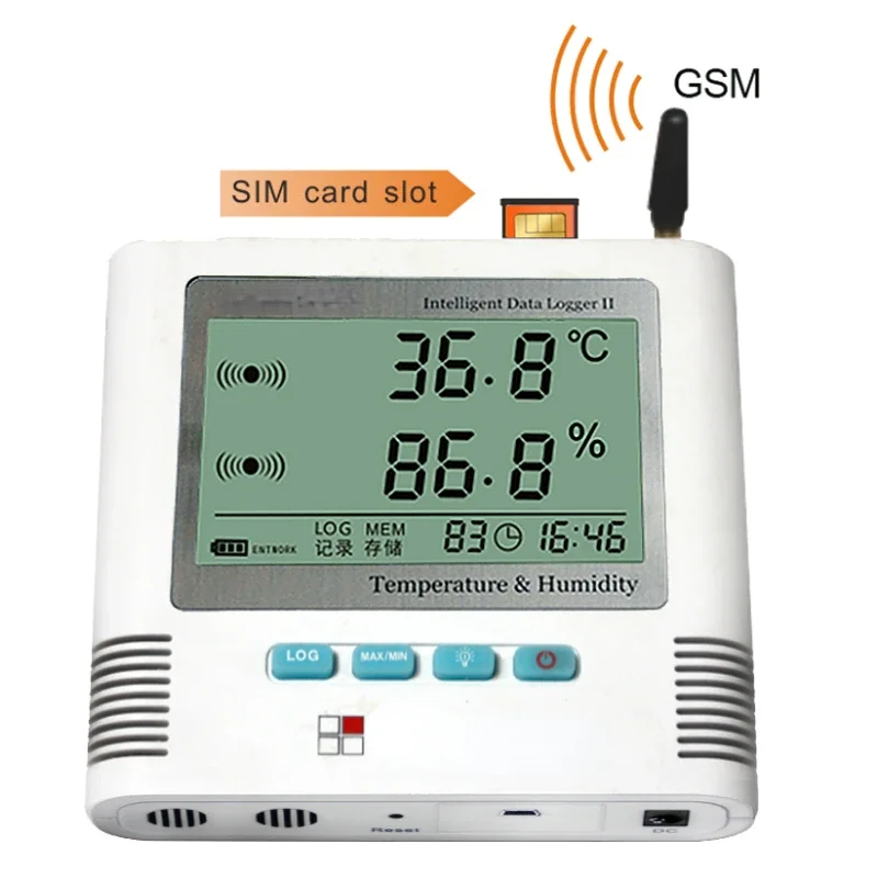 OEM GSM alarm temperature humidity data logger for Scientific research institutes refrigerator temperature data logger