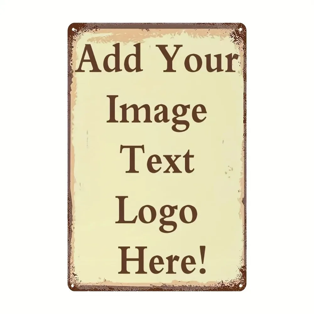 8x12 Zoll 20x30cm 2D Flaches Vintage Blechschild, Individuelles Bild und Text, Rustikale Wandkunst für Heim, Büro, Garten Dekoration Geschenk