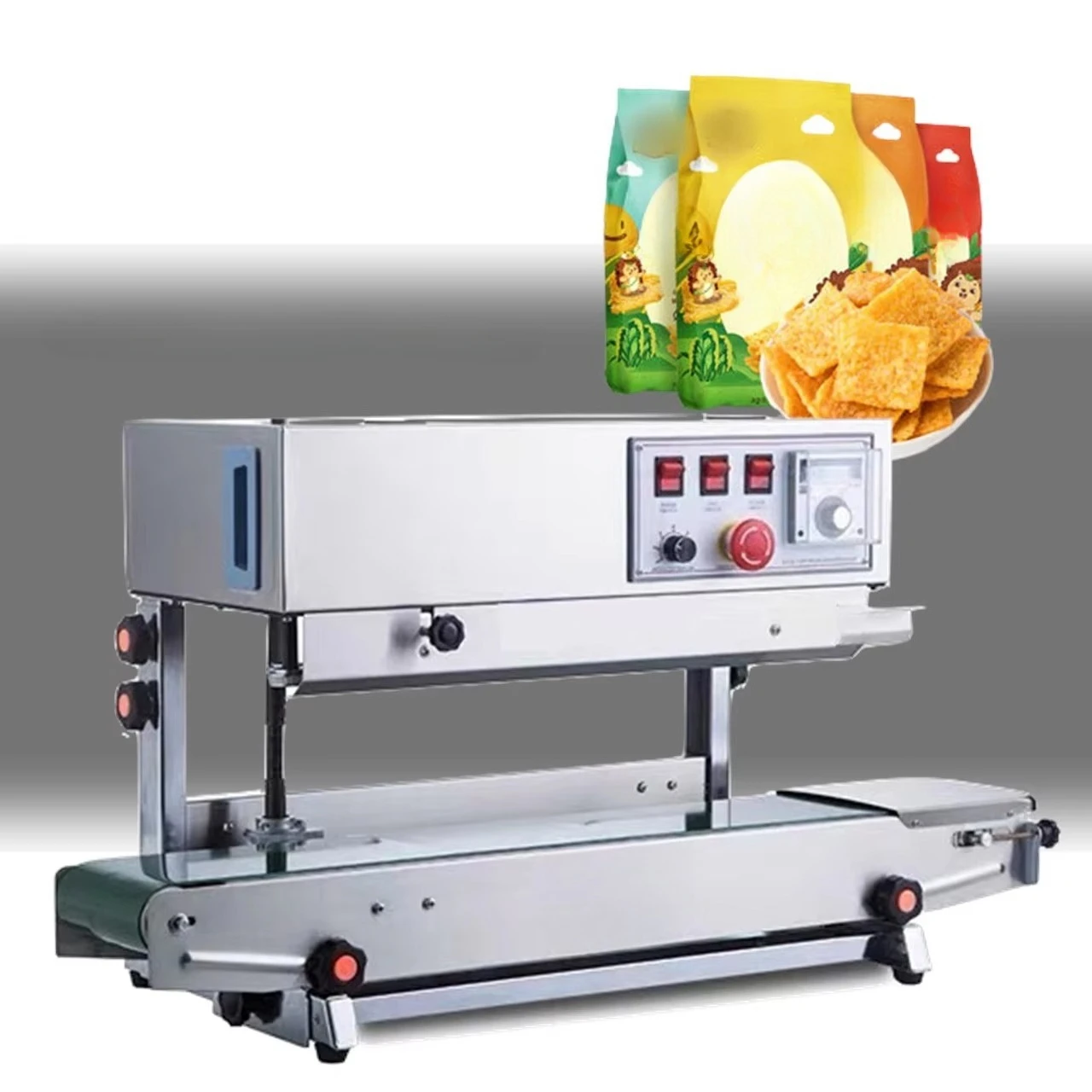 Horizontal Aluminum Foil Plastic Bags Heat Sealing Continuous Band Sealer Machine