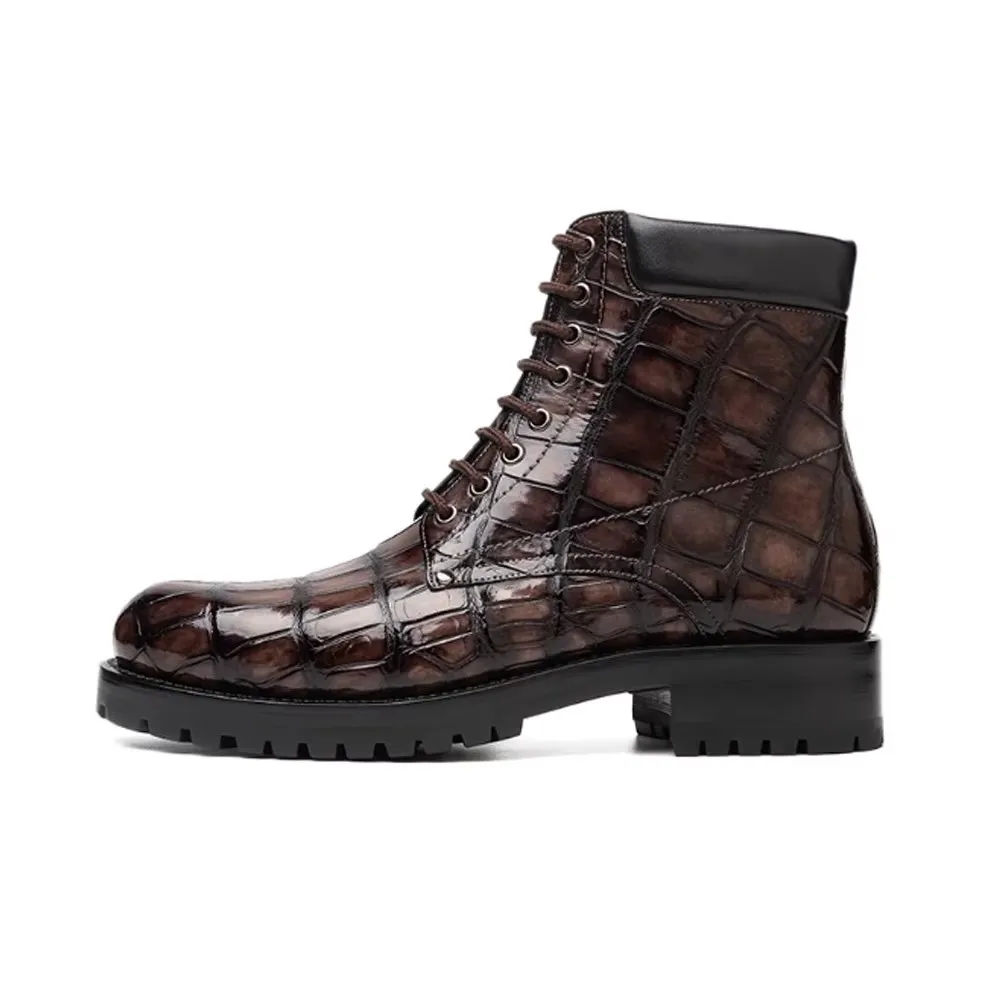 KEXIMA men crocodile boots male shoes brush color winter wedding