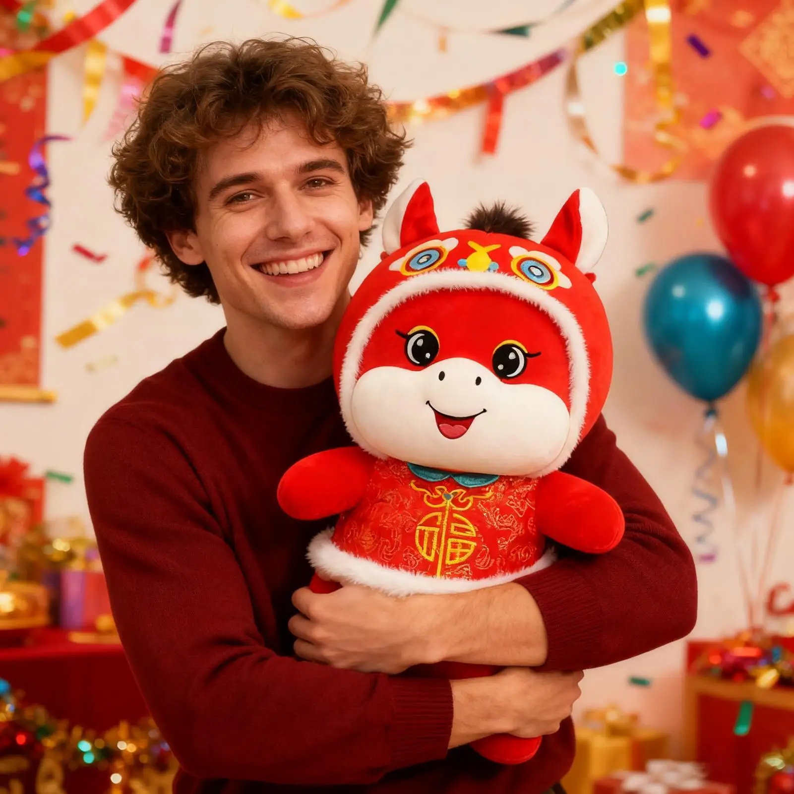 Neujahr Pferd Plüsch Puppe Cartoon Chinesisches Sternzeichen Pony Pferd Jahr Glück Maskottchen Plüsch Spielzeug Frühling Festival Dekoration Geschenke 2026