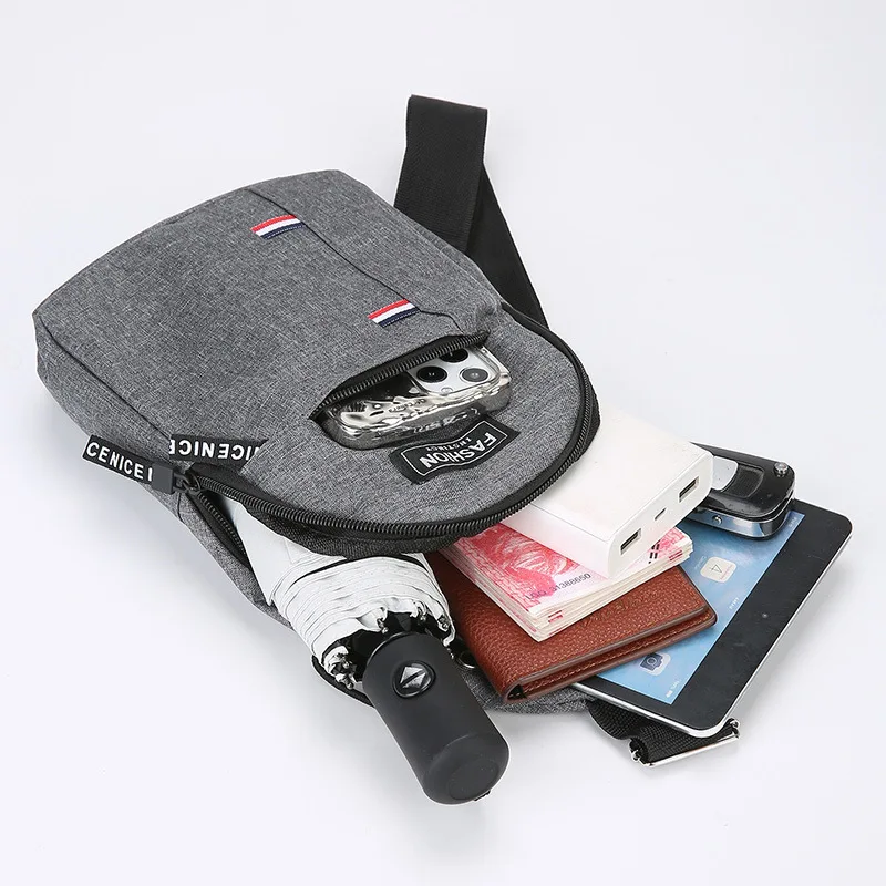 Chest bag, men's new fashionable casual crossbody bag, outdoor sports cycling phone bag, versatile travel shoulder bag