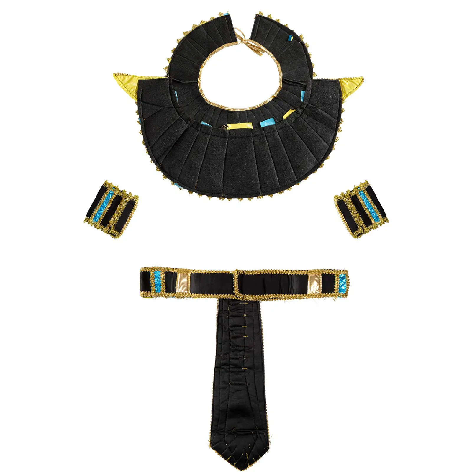 Ägyptische Königin Prinzessin Cosplay Zubehör Halb gesichts maske Hals Kragen Gürtel Armbänder Halloween Party Cleopatra Kostüm Requisiten