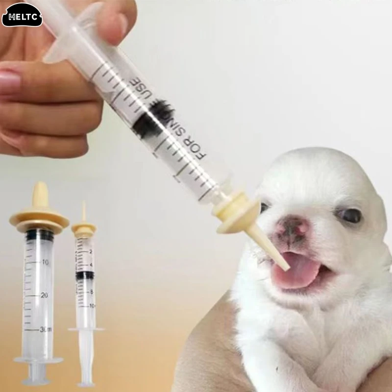 1set Newborn Pet Feeding Nipple For Dog Cat Hamster Feeding Pacifier For Medicine Feeding Pets Oral Syringe With Silicone Nipple