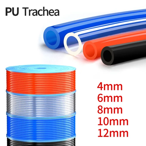 Manguera de componente de aire de 10M/20M/50M/100M, tubo de poliuretano de 4mm, 6mm, 8mm, 10mm y 12mm, tubo neumático para compresor