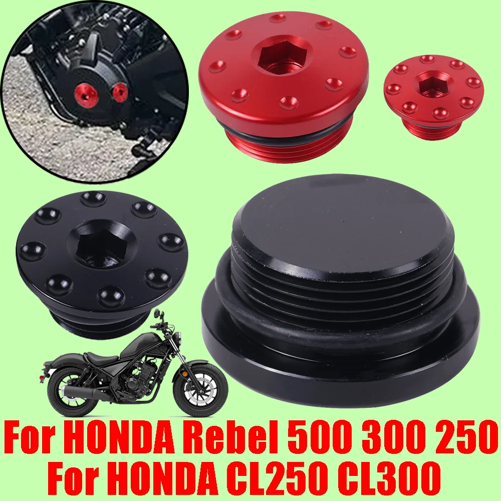 Para HONDA Rebel CMX 500 300 250 1100 CMX300 CL250 CL300 Accesorios de motocicleta Tapa de orificio de la toma de aire del motor Tapa de tornillo del cárter
