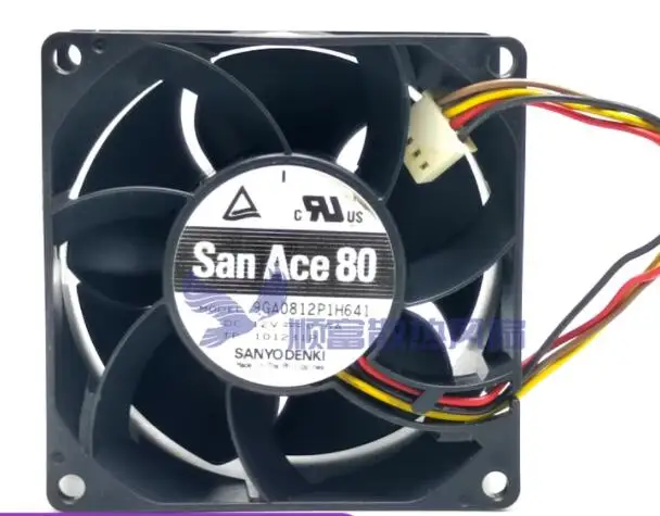 

SANYO DENKI 9GA0812P1H641 DC 12V 0.6A 80x80x38mm 4-Wire Server Cooling Fan