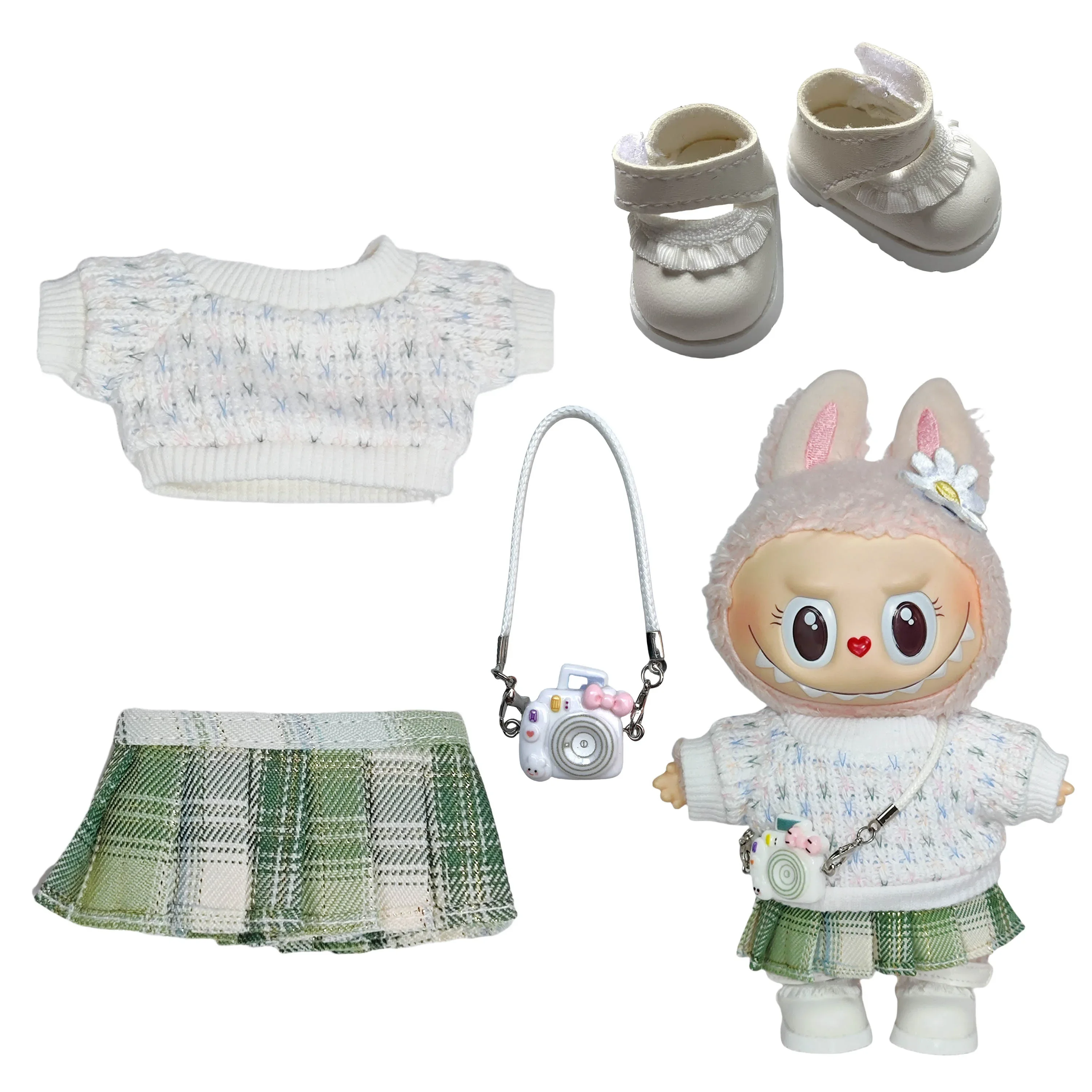 

Clothes for Labubu Doll Outfit - Sit Sit Party 1st & 2nd Generation Knitted Sweater JK Set